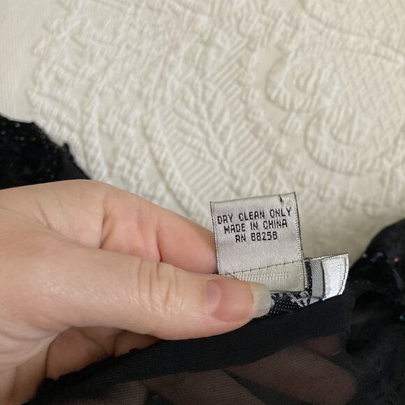 Aris A Vintage 90s Silk Burn out velvet kimono beaded tassel whimsigoth One Size - Picture 9 of 16